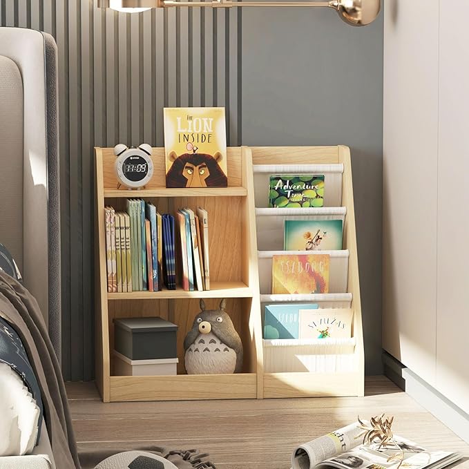 White 3 Tier Kids Bookshelf Toddler Book Rack - Image 5