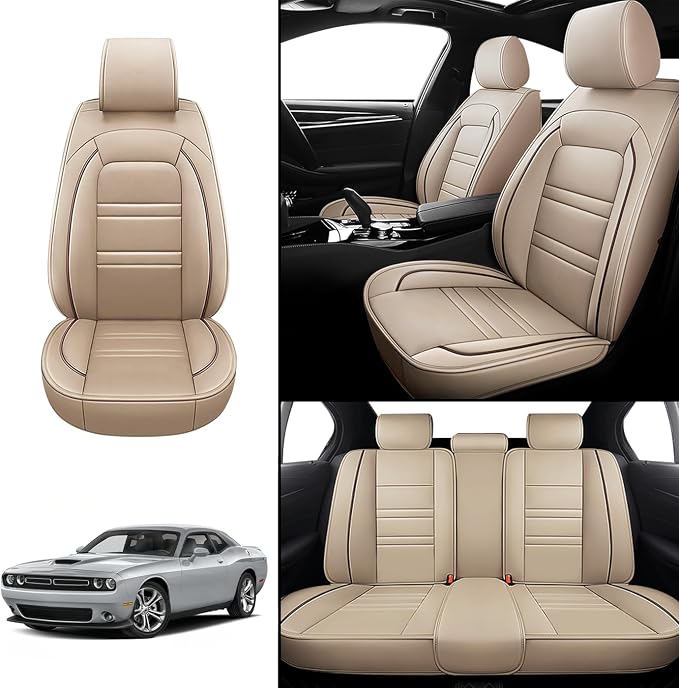 Seat Covers for Dodge Challenger 2008-2023 | 5-Seats Leather Seat Covers - Image 2