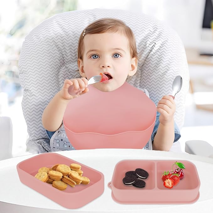 Travel Silicone Baby Feeding Set - Image 7
