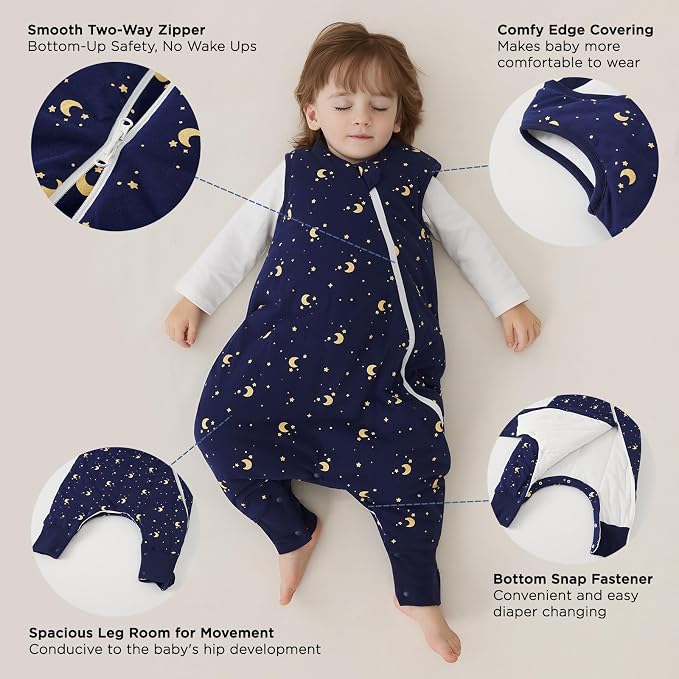 Duomiaomiao 2.5 TOG Toddler Sleep Sack 2-3T Months 100% Cotton Winter Side Open - Image 5