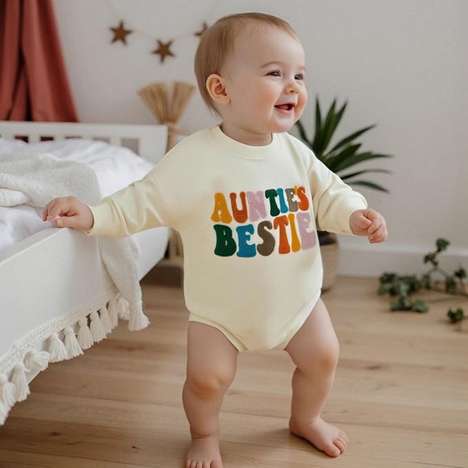 VISGOGO Newborn Infant Baby Boy Girls Oversized Romper Little Dude Sweater - Image 2