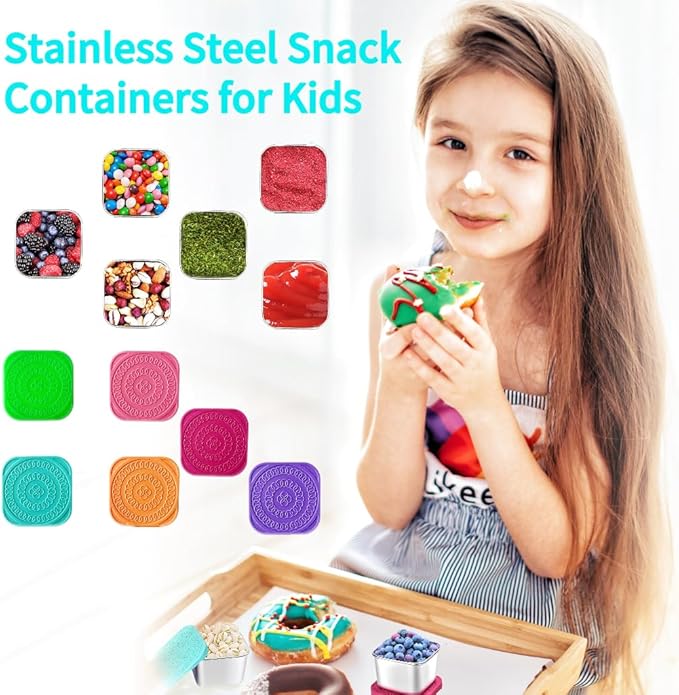 6Pack 6oz Stainless Steel Snack Containers - Image 5