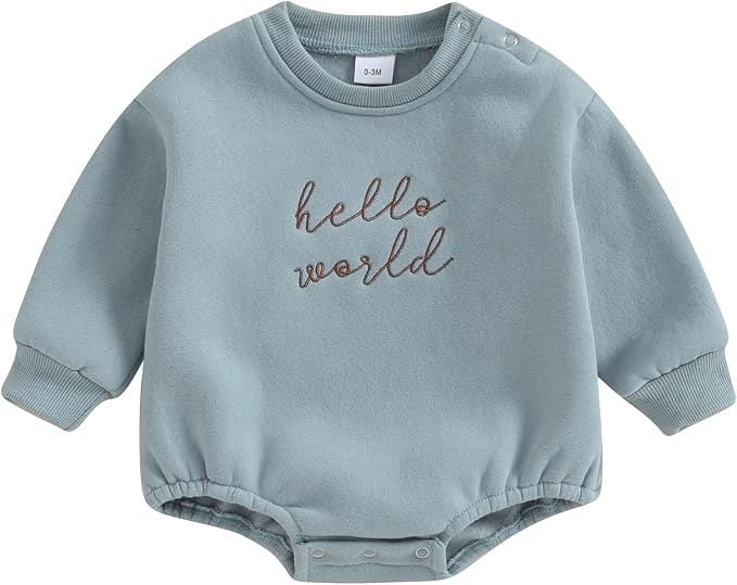 VISGOGO Newborn Infant Baby Boy Girls Oversized Romper Little Dude Sweater by VISGOGO