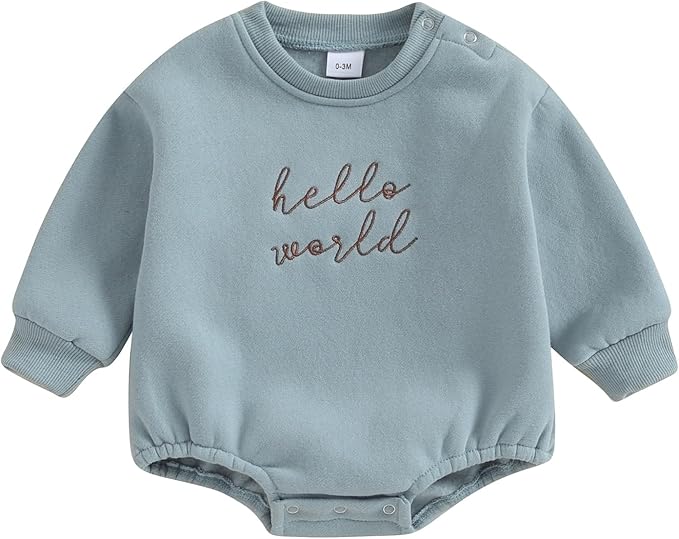 VISGOGO Newborn Infant Baby Boy Girls Oversized Romper Little Dude Sweater by VISGOGO
