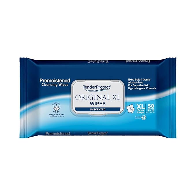 TenderProtect® Original XL Premium Adult Wipes, Extra-Large 9"x12" Wet Wipes by TenderProtect