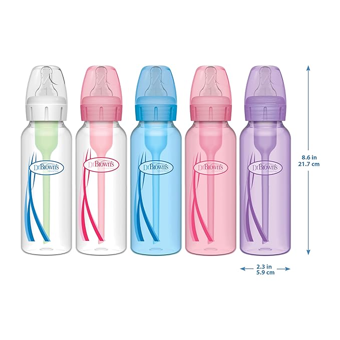 Dr. Brown's Natural Flow Anti-Colic Options+ Narrow Baby Bottle, 8 oz/250 mL - Image 12