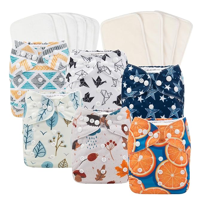 Babygoal Baby Reusable Neutral Cloth Diapers 6 Pack by babygoal