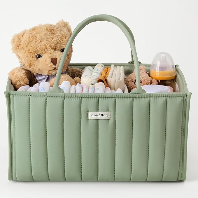 Blissful Diary Baby Diaper Caddy Organizer, Stylish Storage Basket by ForEveryBabysBetterLife