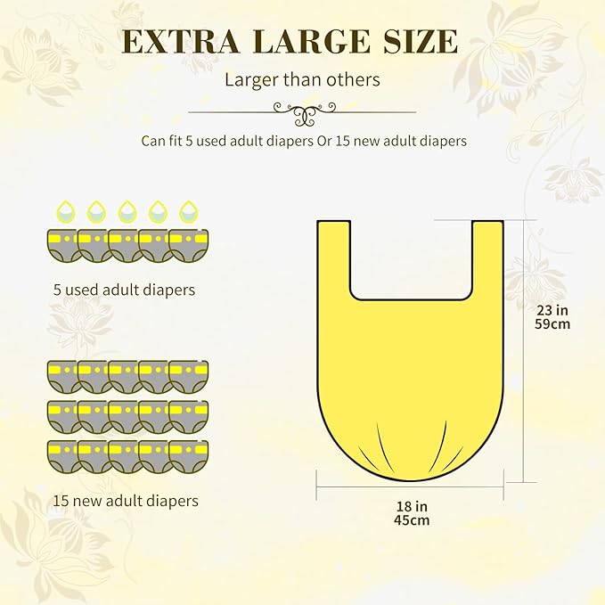Large Adult Diaper Disposal Bags, Lemon Scented, Waste Disposal - Image 6