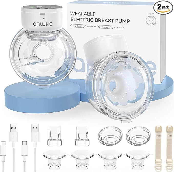 ANWIKE Hands Free Breast Pump Ultra-Light 230g, Wearable Breastfeeding Pump by ANWIKE