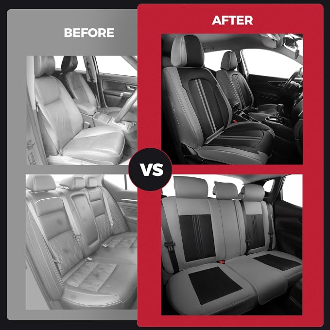 FREESOO Car Seat Covers Full Set, Leather Seat Covers - Image 6