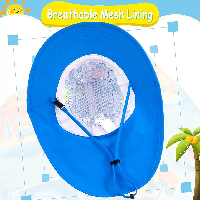 XIAOHAWANG Girls Sun Hat Baby Beach Hats Boys UPF 50+ Kids Summer Protection - Image 4