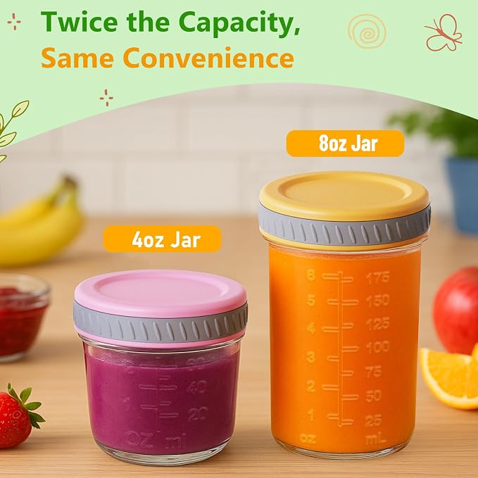 Glass Food Storage Jars with Lids – Baby Food, Breast Milk, Reusable Containers - Image 9