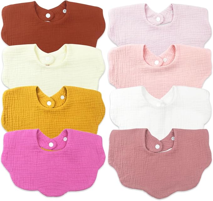 EllieHouse Baby Bibs for Girls Boys 10Pack Muslin Drool Teeth Drooling Teething - Image 3