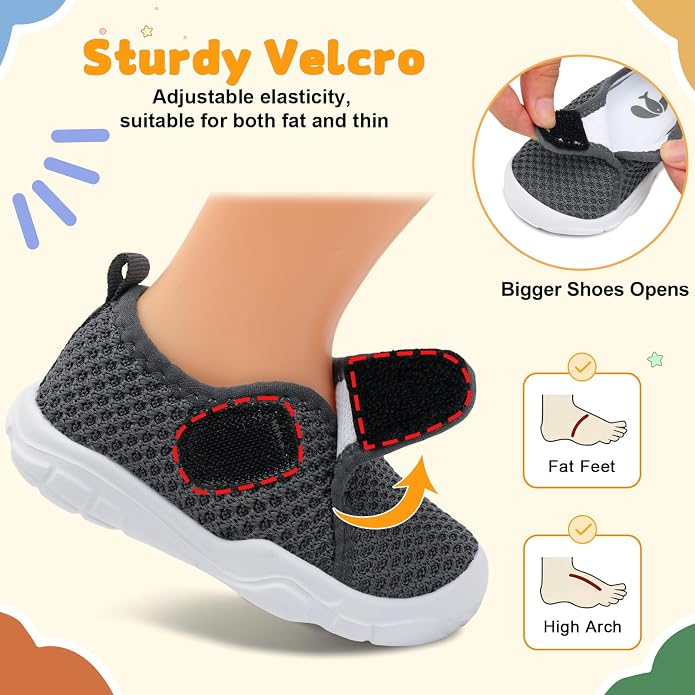 FEETCITY Baby Shoes Boys Girls First Walking Shoes Infant Sneakers Lightweight - Image 2