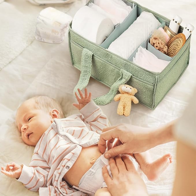 Diaper caddy, and baby essentials. Versatile as a changing table organizer or - Image 2