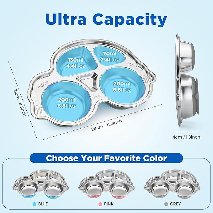 Stainless Steel Baby Suction Plates: Divided Plates Designed - Image 7