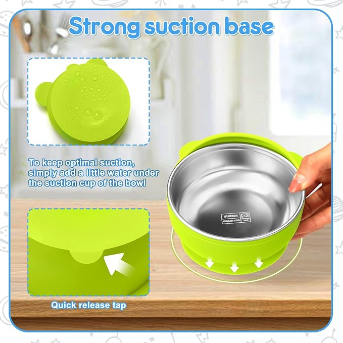 2 Pack Stainless Steel Baby Bowls - Image 6