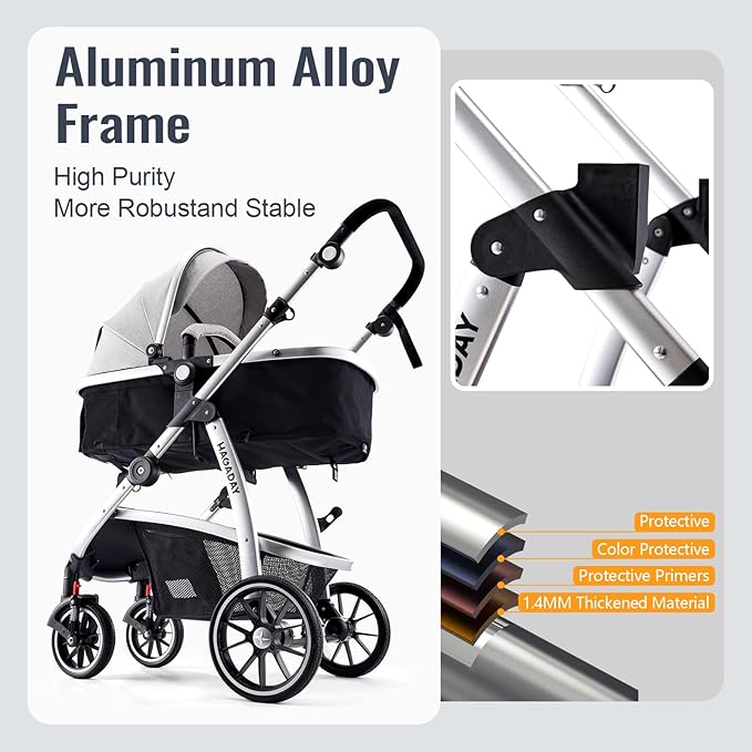 Baby Stroller, 2-in-1 Reversible Toddler Seat - Image 4