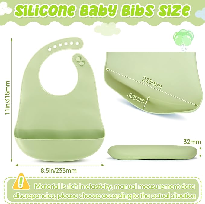 Tioncy 24 Pcs Silicone Bibs for Babies Toddlers Waterproof Adjustable Soft - Image 2