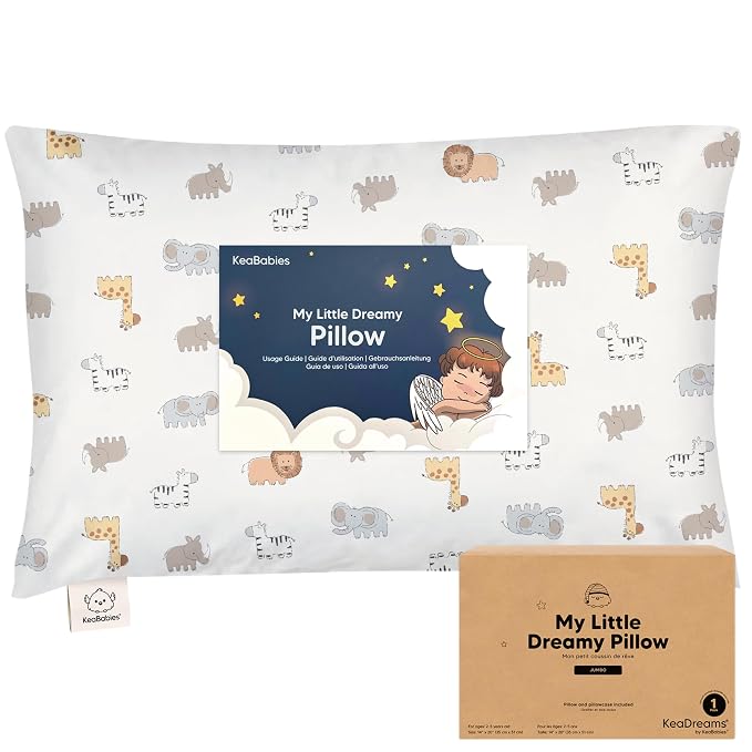 KeaBabies Toddler Pillow with Pillowcase, Jumbo 14X20 by KeaBabies