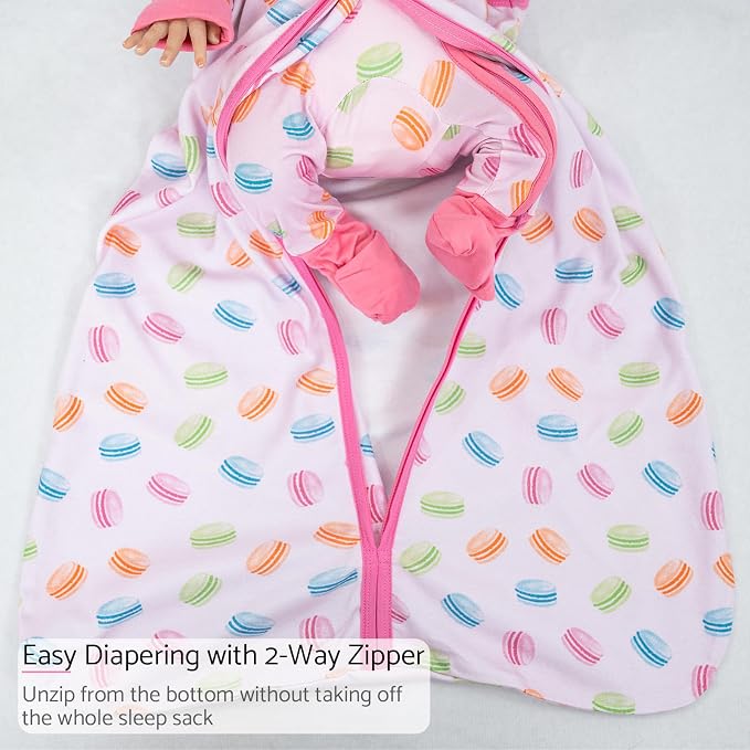 LollyBanks Baby Sleep Sack, 100% Cotton Wearable Blanket 2-Way Zipper Sleep - Image 5