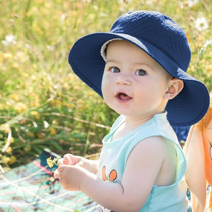 HONGTEYA Baby Sun Hat Toddler Girl Beach Hat Adjustable Outdoor Summer Hat UPF - Image 7