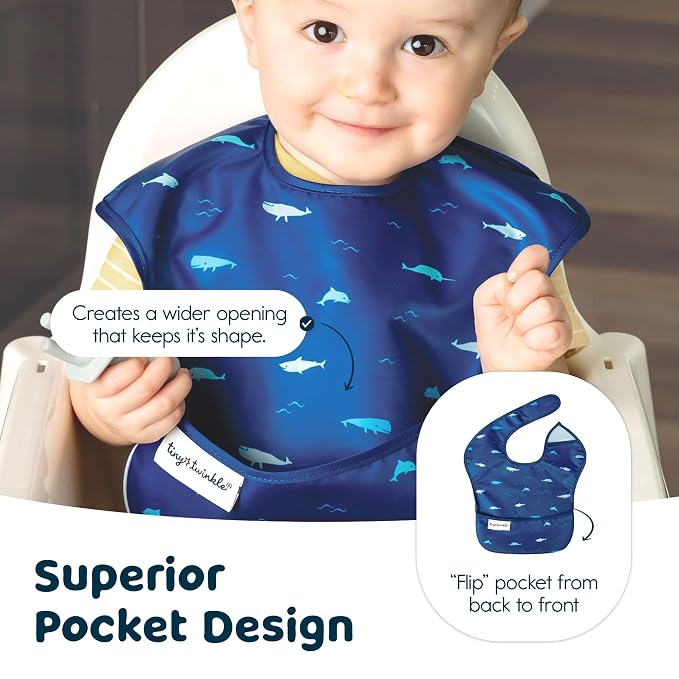 Tiny Twinkle Mess Proof Baby Bibs - Image 5