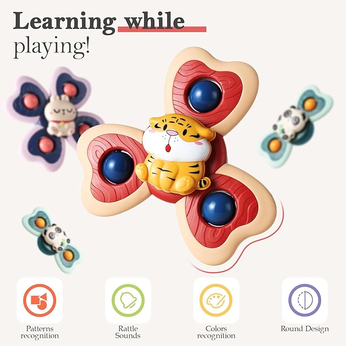 ALASOU 3PCS Suction Cup Spinner Toys - Image 4