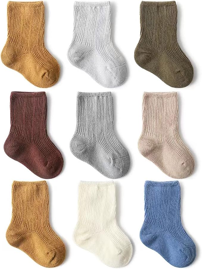 Toddler Socks Unisex Baby Baby Crew Cotton Cuff Socks by SHARELYSHEEP