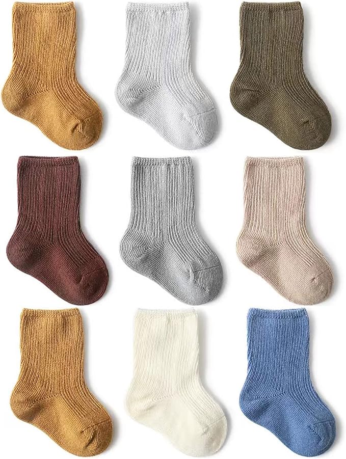 Toddler Socks Unisex Baby Baby Crew Cotton Cuff Socks by SHARELYSHEEP