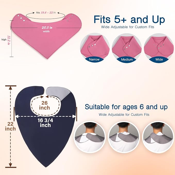 Adult Drool Bib for Special Needs, 3 Pk Soft Absorbent Large Bandana Bibs Set - Image 4