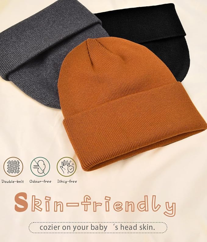 Rosoz Toddler Beanie Boys Girls Baby Knit Warm Beanies Kids Children Winter hat - Image 2
