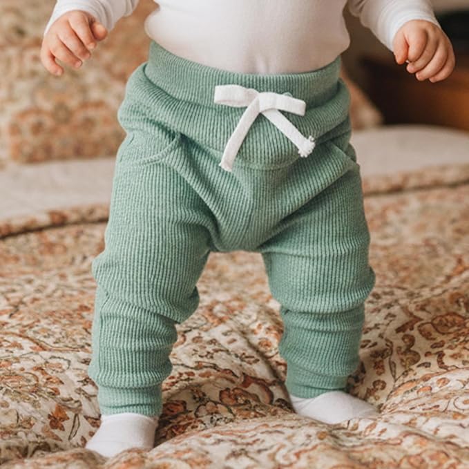 Sejardin Toddler Baby Boy Girl Pants 3 Pack Solid Color Elastic Waist Jogger - Image 3