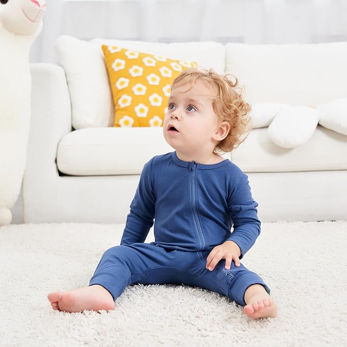 JunNeng 2 Pack Footless Long/Short Sleeve Baby Romper - Image 3