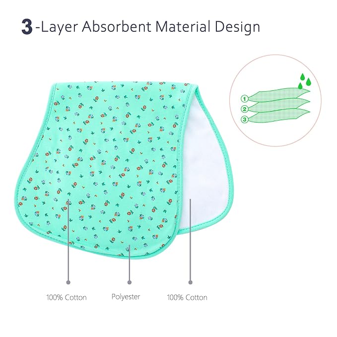 Hakochia Burp Cloths for Baby Girls Organic Cotton Large Burp Clothes Extra - Image 3