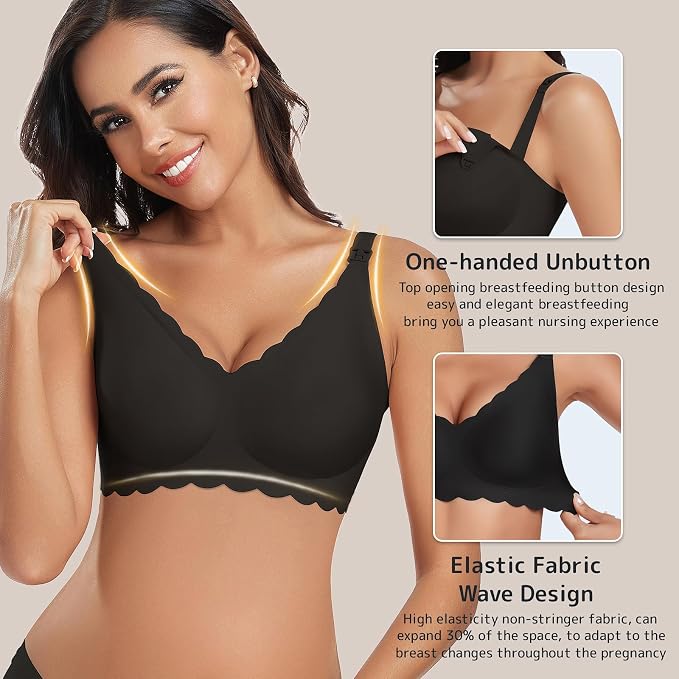 Gailife 3 Pack Nursing Bras for Breastfeeding Seamless Wireless Maternity Bras - Image 3