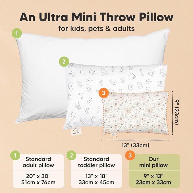 Mini Toddler Pillow with Pillowcase - Image 2