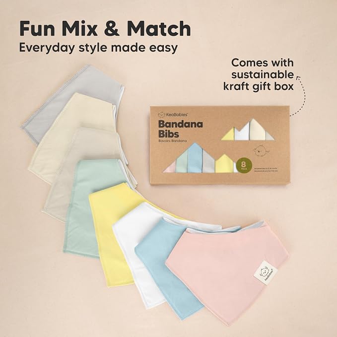 8-Pack Organic Baby Bandana Bibs - Image 9