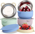 Baby Suction Bowls with Lids 4-Pack, 2-in-1 Stainless Steel 304 Toddler Bowl & by Bakpoco