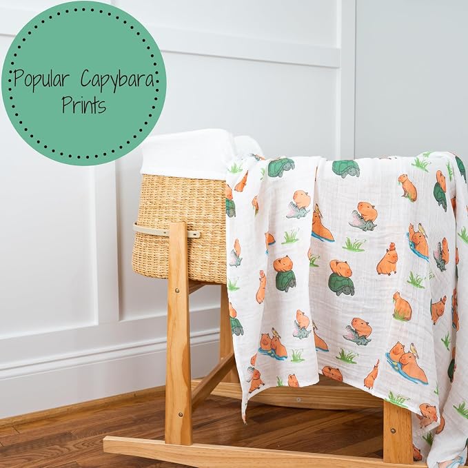 LollyBanks Swaddle Blanket, 100% Cotton Muslin Swaddle Blankets, Neutral - Image 7
