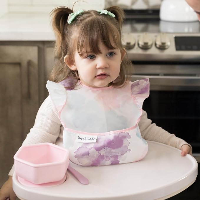 Tiny Twinkle Short Sleeve Apron Baby & Toddler Bib - Image 4