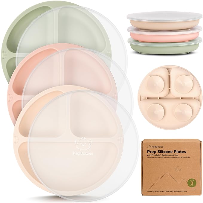 KeaBabies Suction Plates with Lids by KeaBabies