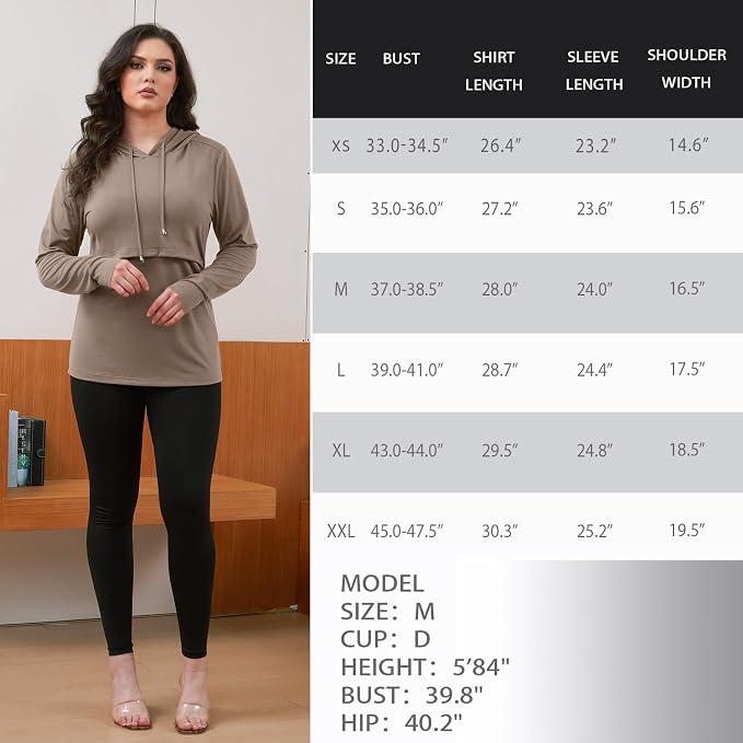 GINKANA Women's Nursing Hoodie Sweatshirt Long Sleeves Breastfeeding Maternity - Image 7