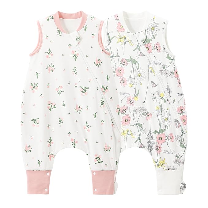 Duomiaomiao 2 Pack 0.5 TOG Toddler Sleep Sack 6-12 Months 100% Cotton by DuoMiaoMiao