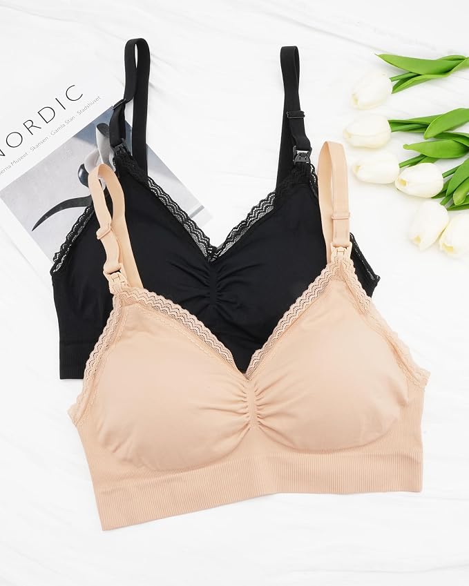 Stelle Lace Nursing Bras for Breastfeeding Seamless Pregnancy Maternity - Image 7