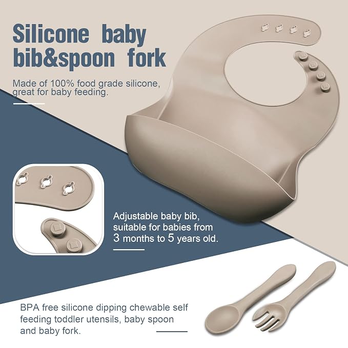10 Pack Silicone Baby Feeding Set, Toddlers Led Weaning Feeding Supplies - Image 3