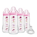 MAM Easy Active Baby Bottles 11oz w/Bonus Fast Flow Skinsoft Silicone Nipple by MAMBabyUSA