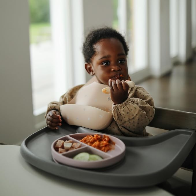 mushie Silicone Baby Bib | Adjustable Fit Waterproof Bibs - Image 3