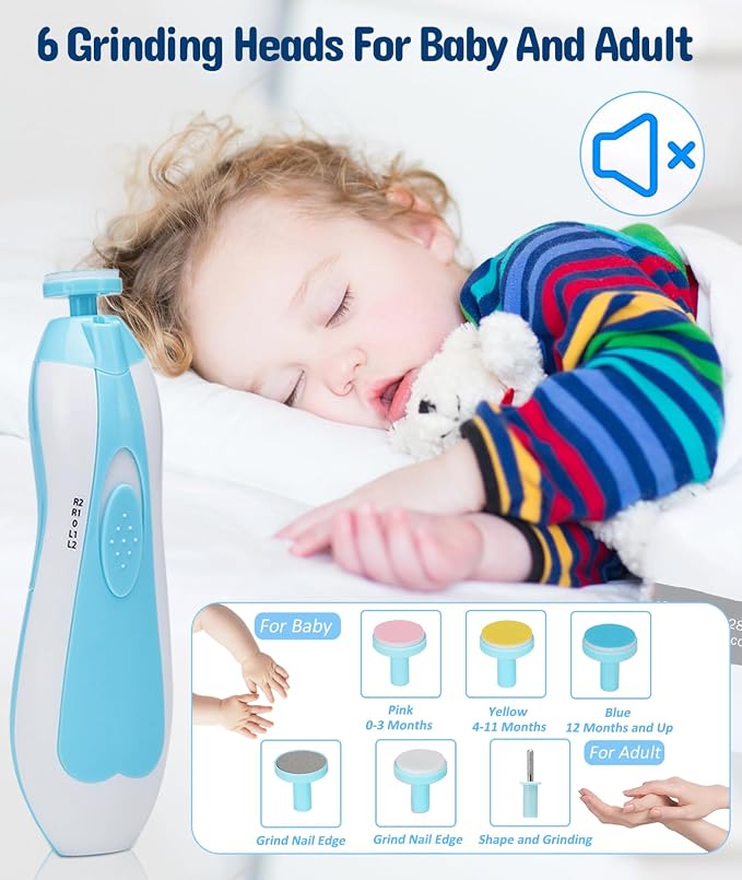 Baby Healthcare and Grooming Kit, Electric Safety Nail Trimmer Baby Nursery Kit - Image 4